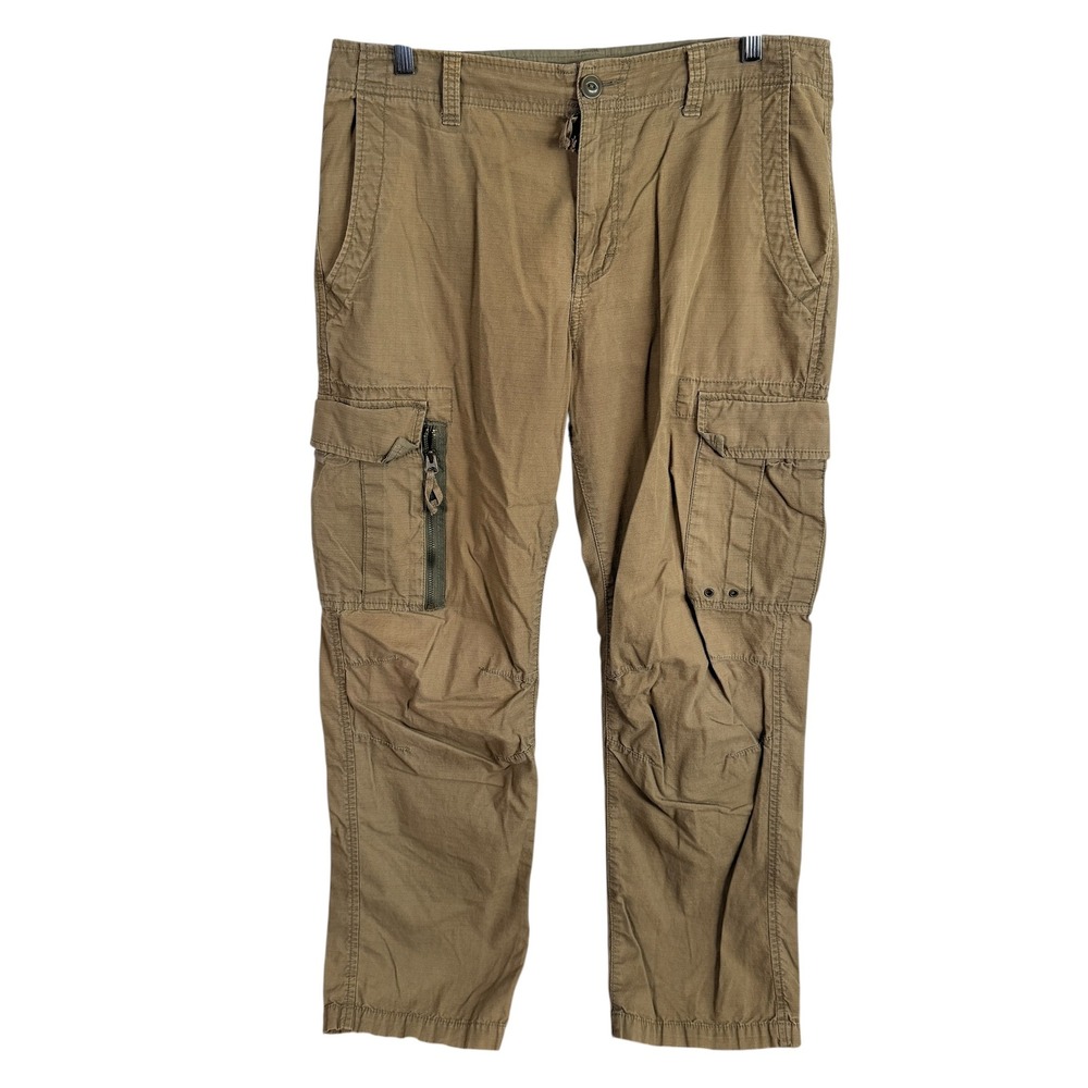 Vintage Old Navy Cargo Pants Mens Actual 34x29 Olive Ripstop Utility